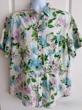 Old Navy Men’s Cotton Short Sleeve Camp Shirt, XL, Good condition